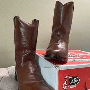 Justin Boots Men Jackson Chocolate Brown Size 11
